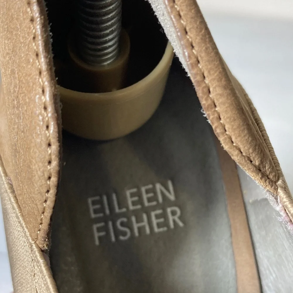 Eileen Fisher Vero Cuoio Evan Tan Soft Leather Ankle Booties Boots, Size 7 - Picture 8 of 15